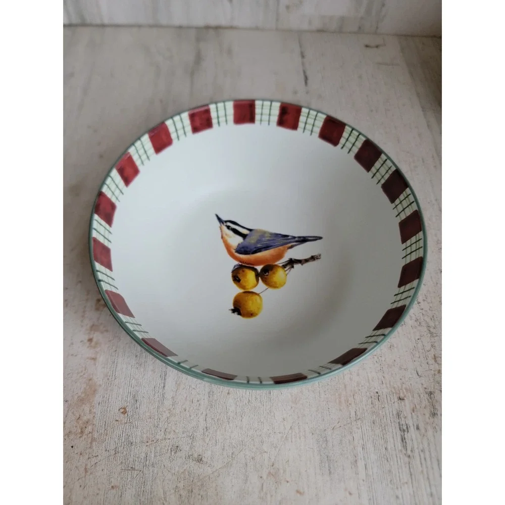 Lenox winter greetings everyday nuthatch bird bowl kitchen Xmas home